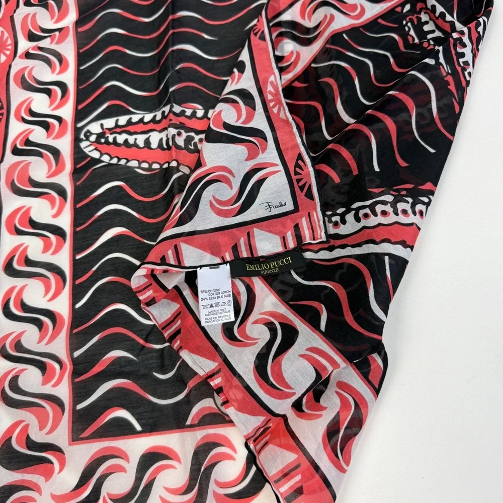 Emilio Pucci Starfish Graphic Silk Printed Scarf - Picture 3 of 3